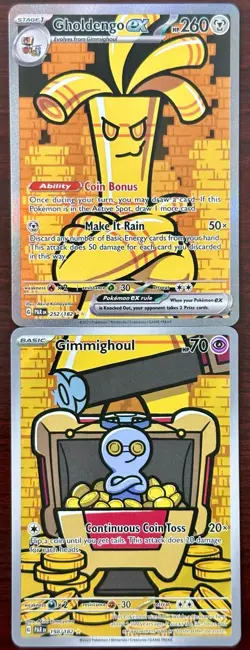 Gholdengo ex 252/182, Gimmighoul 198/182 Sv: PAR Connecting Art Card Lot NM - Image 2