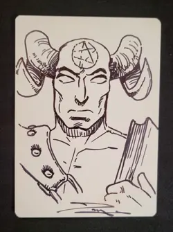 Magic the Gathering artist proof mtg Demonic Tudor revised w sketch - Image 2