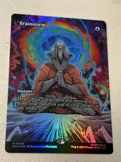 mtg full art foil Brainstorm, very pretty, TMNT PZA series, unused - Image 1