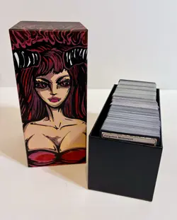 Magic The Gathering, Hand Painted Demon Bundle Box, w 450+ Bulk Card Lot. - Image 1
