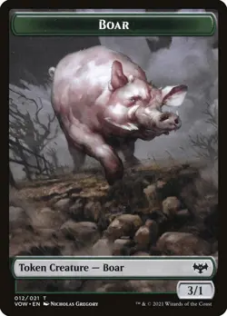 Blood (017) // Boar (012) Foil Token Innistrad: Crimson Vow VOW MTG Magic - Image 2