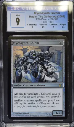 MYCOSYNTH GOLEM Fifth Dawn Foil Rare CGC 9 Q++ MTG [Nostalgium] - Image 1