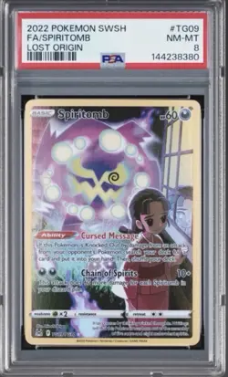 Pokemon Spiritomb TG09 PSA 8 NM-MT Lost Origin Trainer Gallery - Image 1