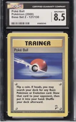 Pokemon Poke Ball Base Set 2 121/130 CGC 8.5 - Image 1