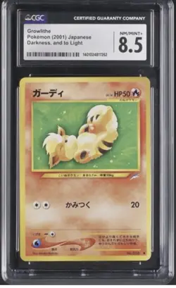 Pokemon Growlithe 2001 Darkness and to Light Japanisch CGC 8.5 - Image 1