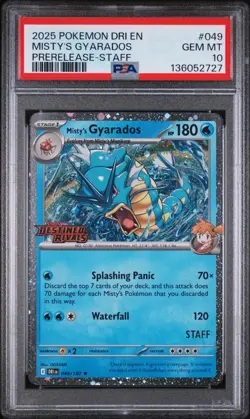 Misty's Gyarados STAFF PSA 10 - 049/182 - Holo Promo - Destined Rivals - Pokemon - Image 1