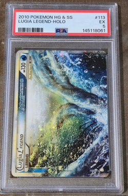 2010 POKEMON HEARTGOLD & SOULSILVER #113 LUGIA LEGEND-HOLO PSA 5 - TOP-HALF - Image 1