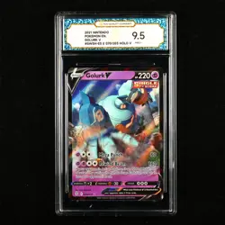 TQG 9.5 Mint+ 2021 Pokemon ENG Golurk V #SWSH-ES E 070/203 Holo V - Image 1