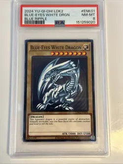 Yugioh Blue Eyes White Dragon Blue Ripple LDK2 ENK01 Graded PSA 8 NM-MT - Image 1