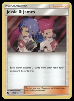 Pokemon Cards Jessie & James 58/68 Holo Hidden Fates Holo Rare NM - Image 1