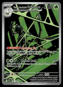 Pokemon Cards Team Rocket's Spidops 187/182 Destined Rivals IR NM *4 - Image 1