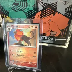 Pokemon TCG Pyroar Prismatic Evolutions Holo Card 016/131 Master Ball Pattern - Image 1