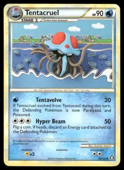 Pokemon Cards Tentacruel 50/102 HGSS Triumphant Uncommon MP - Image 1