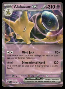 Pokemon Cards Alakazam ex 065/165 151 Double Rare NM - Image 1
