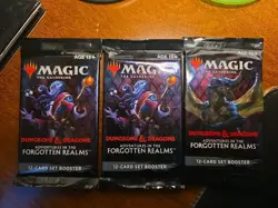 MTG Dungeons & Dragons Adventures in The Forgotten Realms 12 Card Set Booster X3 - Image 1