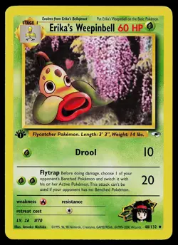 Pokemon Card - Erika's Weepinbell Gym Heroes 48/132 Uncommon 1st Edition - Image 1