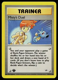 Pokemon Card - Misty's Duel Gym Heroes 123/132 1st Edition Common - Image 1