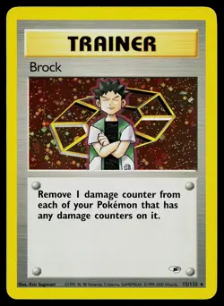Pokemon Card - Brock Gym Heroes 15/132 Holo Rare - Image 1