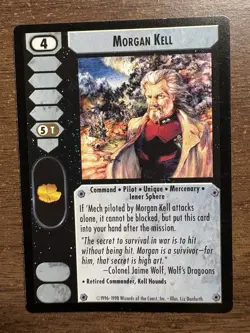 Battletech CCG TCG Card Game Morgan Kell Rare PWE Tracking - Image 1