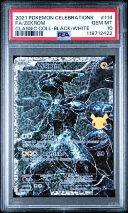 PSA 10 Gem Mint 2021 Pokemon Celebrations Full Art Zekrom Classic Collection 114 - Image 1