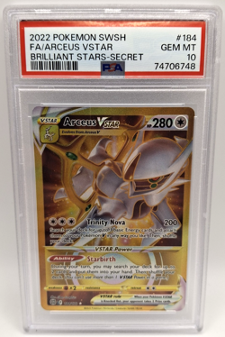 Pokemon Arceus VSTAR Secret Rare Holo Brilliant Stars 184/172 PSA 10 - 129 - Image 1