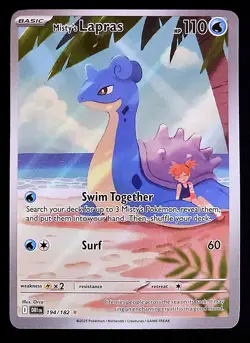 Pokemon TCG Destined Rivals - Misty's Lapras 194/182 IR NM - Image 1