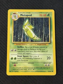 7 x Metapod 54/102 Pokemon Base Set Unlimited (LP-MP) - Image 3