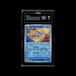 SQUIRTLE 2024 POKEMON SCARLET & VIOLET PROMOS #007/165 COSMOS REVERSE HOLO TAG 9 - Image 1