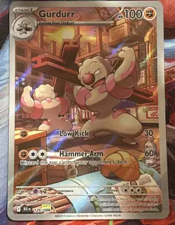 🔥Pokemon Black Bolt Illustration Rare Gurdurr 126/086 Pokemon TCG NM+🔥 - Image 1