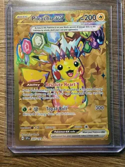 Pokemon Pikachu ex 247/191 Sv08 Surging Sparks Hyper Rare Full Art Holo EX - Image 1