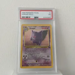 POKEMON 1999 Fossil GENGAR Holo #5 PSA 7 Near Mint RARE - Image 1