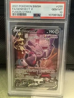 2021 Pokemon Fusion Strike Genesect V Full Alternate Alt Art #255/264 PSA 10 - Image 1
