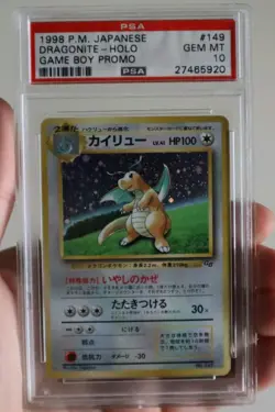 Pokemon 1998 Japanese Dragonite Holo Game Boy Promo #149 PSA 10 Graded - Image 1