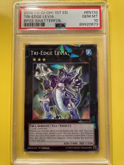 YuGiOh TRI-EDGE LEVIA #BP03-EN132🔥PSA 10 GEM MINT🔥1st EDITION-2014 SHATTERFOIL - Image 1