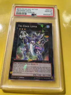 YuGiOh TRI-EDGE LEVIA #BP03-EN132🔥PSA 10 GEM MINT🔥1st EDITION-2014 SHATTERFOIL - Image 4