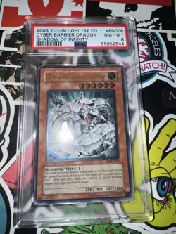 Yu-Gi-Oh! Cyber Barrier Dragon 1st Edition Ultimate Rare SOI-EN006 PSA 8 - Image 1