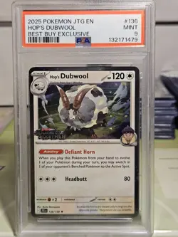 PSA 9 Mint Hop's Dubwool Graded Pokemon Card #136 Journey Together 1 Swirl Stamp - Image 1