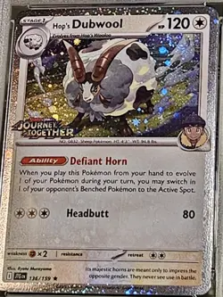 PSA 9 Mint Hop's Dubwool Graded Pokemon Card #136 Journey Together 1 Swirl Stamp - Image 5