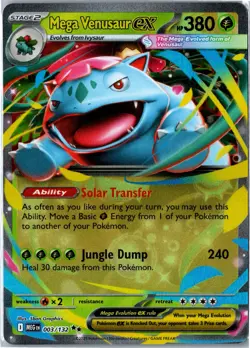 Pokemon Card - Mega Venusaur ex 3/132 Mega Evolution NM - Image 1