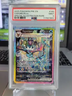 2025 Pokemon Prismatic Evolutions VAPOREON Ex #149: PSA 9: (SIR) - Image 1