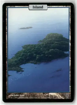 Island - Full Art 137 Land Unhinged MTG (Lightly Played to MP) - Image 1