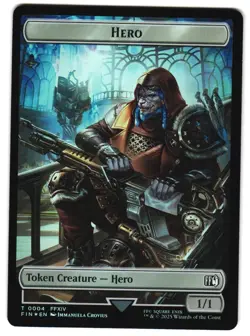 Hero (0004) // Moogle (0011) Double-Sided Token Foil 4 // 11 T FINAL FANTASY MTG - Image 1