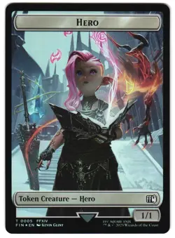Hero (0005) // Wizard (0015) Double-Sided Token Foil 5 // 15 T FINAL FANTASY MTG - Image 1