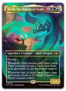 Teval, the Balanced Scale (Borderless) #8 (Foil) NM Tarkir Dragonstorm Magic MTG - Image 1