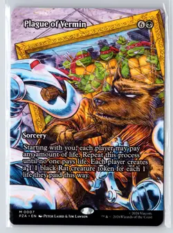 Plague of Vermin (Borderless) #7 Teenage Mutant Ninja Turtles Magic MTG - Image 1