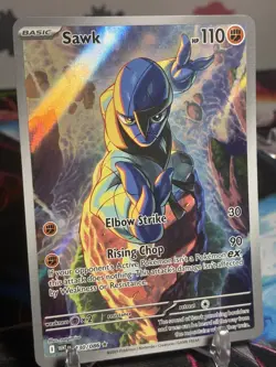 Pokemon TCG Sawk 130/086 White Flare Illustration Rare NM Card - Image 1