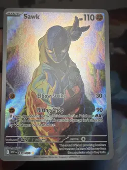 Pokemon TCG Sawk 130/086 White Flare Illustration Rare NM Card - Image 3