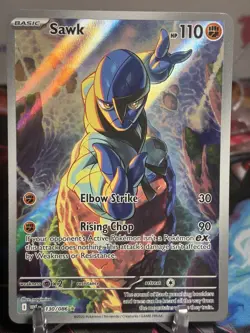 Pokemon TCG Sawk 130/086 White Flare Illustration Rare NM Card - Image 5