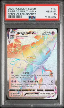 Pokemon Rebel Clash Dragapult VMax 197/192 PSA 10 (Secret/Rainbow Rare) - Image 1