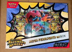 Pokemon Mega Evolution Ascended Heroes Mega Feraligatr ex Box NEW SEALED - Image 1